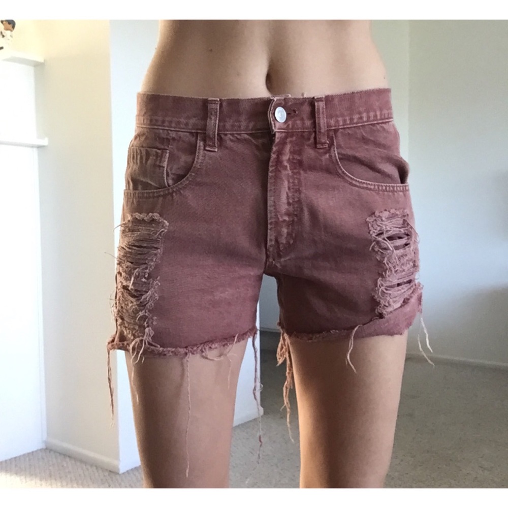 Brandy Melville denim shorts rust color